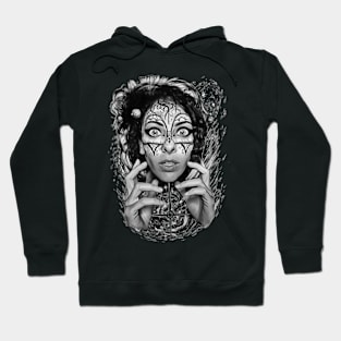 black and white grim Hoodie